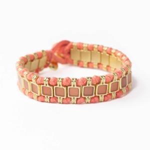 Женский браслет Josie Enamel Small с застежкой-петлей, коралловый Ink+Alloy, коралловый