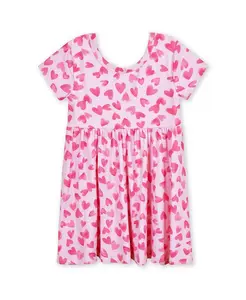 Платье для девочки с коротким рукавом Midnight Floral Twirl Gerber, розовый