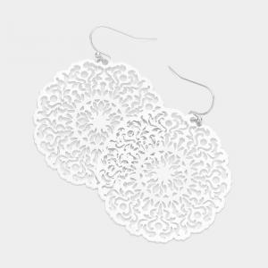 Филигранные латунные металлические серьги-подвески Fashnzfab, Rhodium