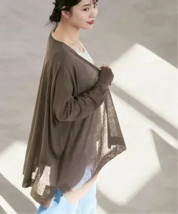 Прозрачный кардиган 18G Noble, цвет Brown D