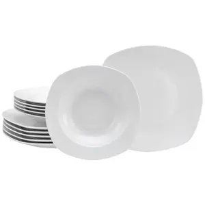 Обеденный сервиз CreaTable «Набор посуды Амели» (набор, 12 предметов, набор тарелок на 6 персон), посуда, набор тарелок, белый, 12 предметов, на 6 персон
