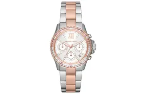 Эверест Коллекция Наручные часы Кварцевый механизм Нержавеющая сталь Ремешок 36 мм Серебристый циферблат Женские часы MK7214 MICHAEL KORS