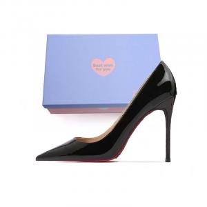 Xingdiman Стройные каблуки на высоком каблуке для женщин черные глянцевые 10 см в подарочной упаковке, цвет Black Shiny 10CM