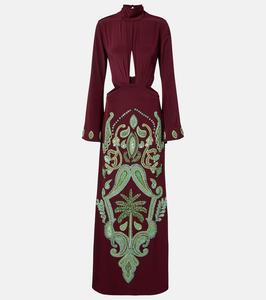 Платье Aurora Magica из шелка с бисером Johanna Ortiz, Dark Violet/Green