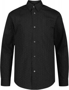 Рубашка Calvin Klein для мальчиков с длинными рукавами, узором, застежкой на пуговицы, манжетами и подолом, Black Dobby Stripe