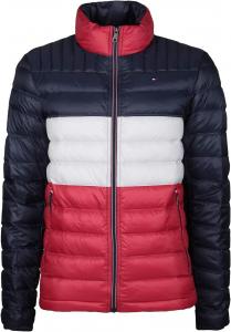 Мужская утепленная пуховая куртка Tommy Hilfiger с возможностью упаковки, Midnight/Ice/Red