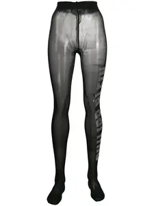 Колготки с логотипом из страз Philipp Plein, черный