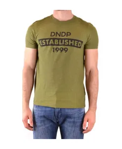 Зеленая футболка с короткими рукавами и принтом Dondup, зеленый