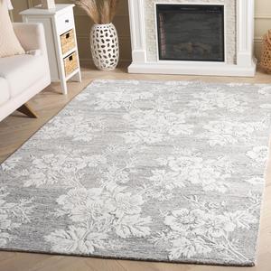Ковер SAFAVIEH, 153 x 244 см, Glamour Collection, Grey & Ivory, ручной работы из шерсти, идеально для гостиной, спальни, столовой (GLM625F-5)
