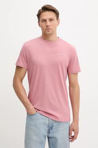 Хлопковая футболка Tommy Jeans, розовый