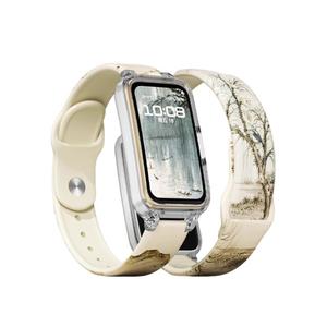 Ремешок Huawei Совместимость Силиконовый Материал 135-200мм IBOANN, Национальный стиль чернильный цветок [ремень + прозрачный защитный чехол]