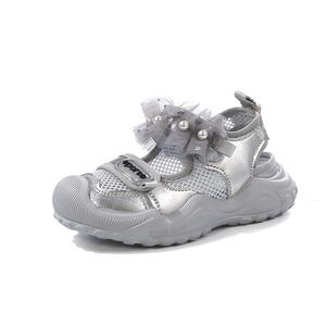 Детские сандалии с низким верхом, дышащие и противоударные. Для детей от 3 до 7 лет. TONYBEAR, серебряный