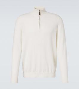 Кашемировый свитер с застежкой-молнией на половину длины от Mr Fenchurch Arch4, слоновая кость