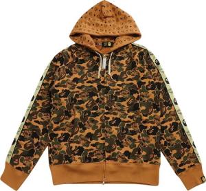 Худи BAPE x MCM Camo Zip Hoodie 'Brown', коричневый
