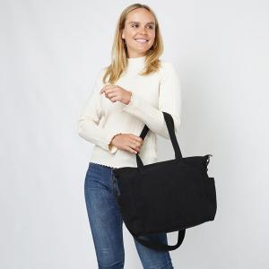 Многосекционная сумка-шопер из вельвета FASHNZFAB, черный