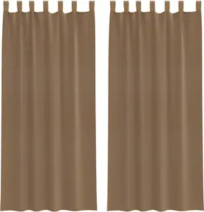 Шторы из вуали с петлями, 2 шт., светло-коричневые, 140x225 см vidaXL