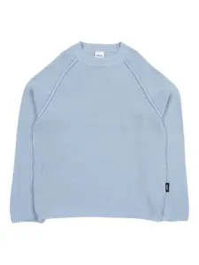 Хлопковый свитер с рукавами-реглан Aspesi Kids, синий