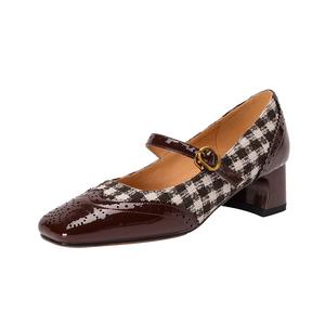 Туфли Echo&Yolo Mary Jane, темно-коричневый/черный/белый