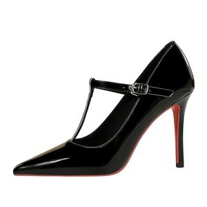 Женские туфли на тонком каблуке и высоком каблуке QITUMAUL, Black[Heel Height 10Cm]