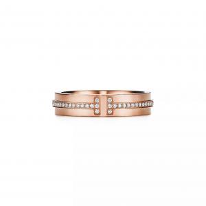Кольцо Tiffany & Co. Narrow Diamond, розовое золото