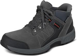 Мужские ортопедические кожаные ботинки Orthofeet Dalton без шнурков, серый