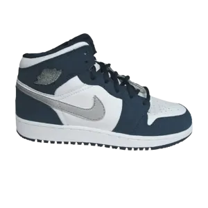 Кроссовки Air Jordan 1 Retro + GS 'Midnight Navy', белый