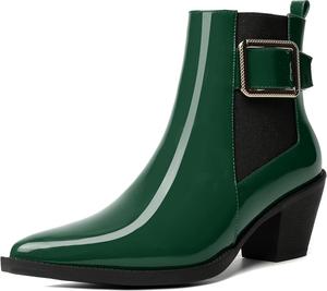 Женские ботильоны MODENCOCO с застежкой на ремешок на щиколотке, вечерние, с модной пряжкой, остроконечным носком, массивным низким каблуком 2,5 дюйма