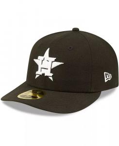 Мужская шляпа Houston Astros черного и белого цвета с низким профилем 59FIFTY Fitted New Era