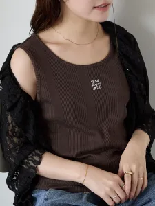 Майка с вышивкой в один конец Ehka Sopo, цвет Brown