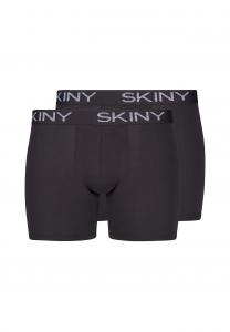 Мужские боксеры, упаковка из 2 шт - плавки, брюки, хлопок, стрейч, однотонные SKINY, черный