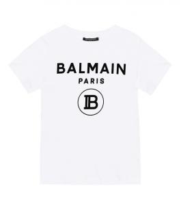 Хлопковая футболка с логотипом Balmain, белый