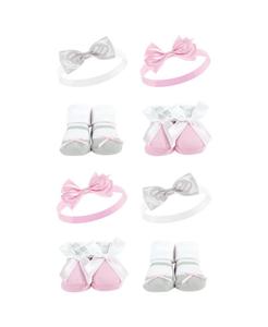 Набор из 8 предметов: повязка на голову и носки Hudson Baby, Pink gray