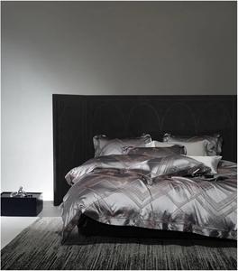 YUSIWOAL Комплект постельного белья павлиний синий серый фиолетовый сатиновый жаккард египетский хлопок