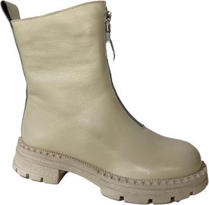 Классические кожаные челси с массивной подошвой, молнией, длиной до щиколотки, в повседневном стиле Generic, Beige