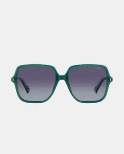 Солнцезащитные очки квадратной формы с инъекцией Polaroid, зеленый