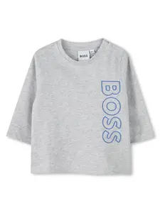 Футболка с логотипом BOSS Kidswear, серый