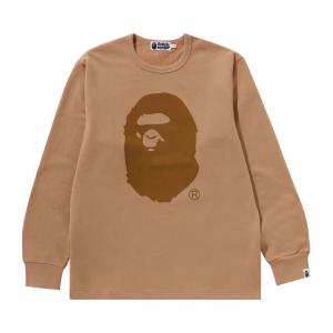 Футболка BAPE Ape Head Brushed Cotton Long-Sleeve Tee, Beige