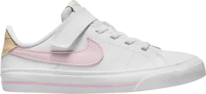 Кроссовки с застежкой Nike Court Legacy PS, бело-желтый