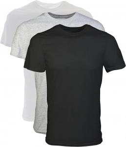 Мужская футболка Columbia из хлопка с эластичным лифом, 3 пары, черный/белый/серый, Black/White/Grey