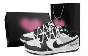 Dunk Wild Abundance, Heart Box Abrasion Resistant Low top Skateboard Shoes Unisex Nike, черный/зеленый