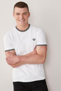 Футболка с двойным логотипом Fred Perry, белый