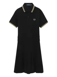 Мини-платье-поло с плиссировкой Fred Perry, черный