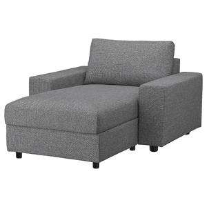 Шезлонг VIMLE IKEA, цвет with wide armrests/lejde grey/black