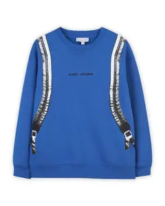 Детский свитер синего цвета из хлопка Marc Jacobs