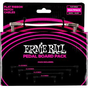 Набор плоских ленточных кабелей Ernie Ball для педалборда, белый