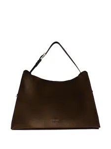 Большая сумка на плечо из персиковой замши Trinity Orciani, коричневый