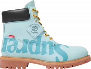 Ботинки мужские Timberland x Supreme с фирменной надписью, синий