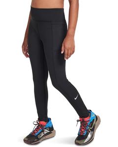 Брюки Nike Kids Dri-FIT High-Waisted Leggings with Pockets, черный/белый