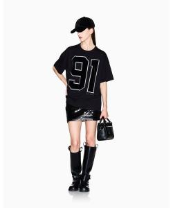 Футболка с коротким рукавом, круглым вырезом, свободного кроя A|X Armani Exchange, черная