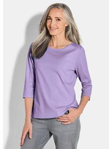 Базовая рубашка с длинными рукавами и вырезом-лодочкой сиреневого цвета GOLDNER